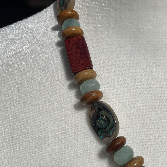 Statement Necklace Abalone Shell Beach Boho Pendant - Picture 4 of 14